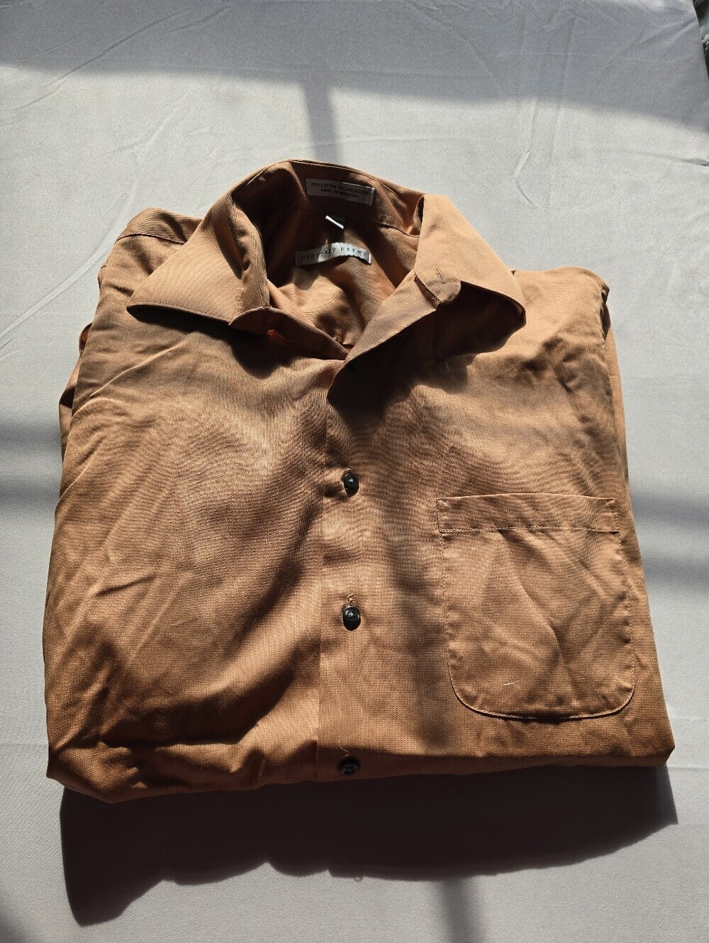 Geoffrey Beene Rust Color Long Sleeve Dress Shirt Size Medium